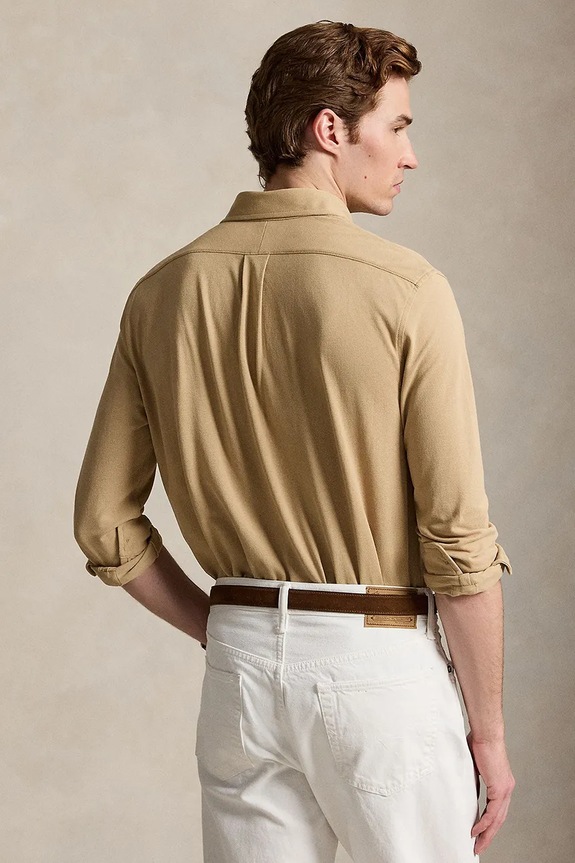 Polo Ralph Lauren koszula męska bawełniana 710654408 beżowy SS26