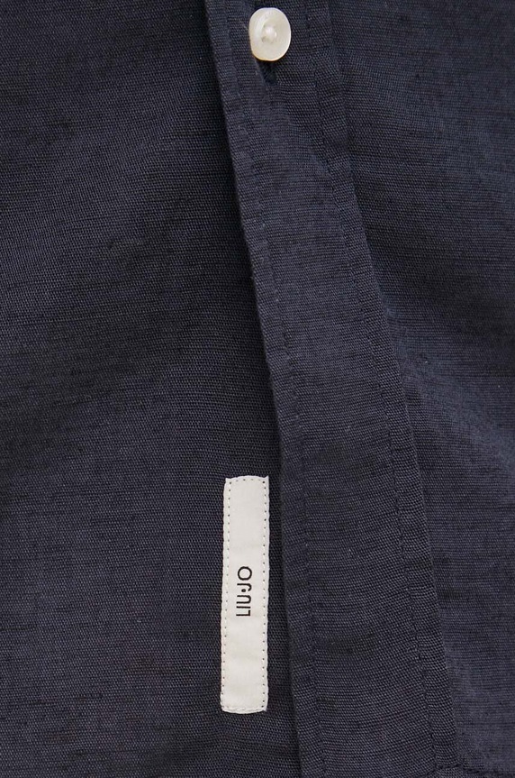 Liu Jo koszula z domieszką lnu M123P201SHORTLINEN granatowy