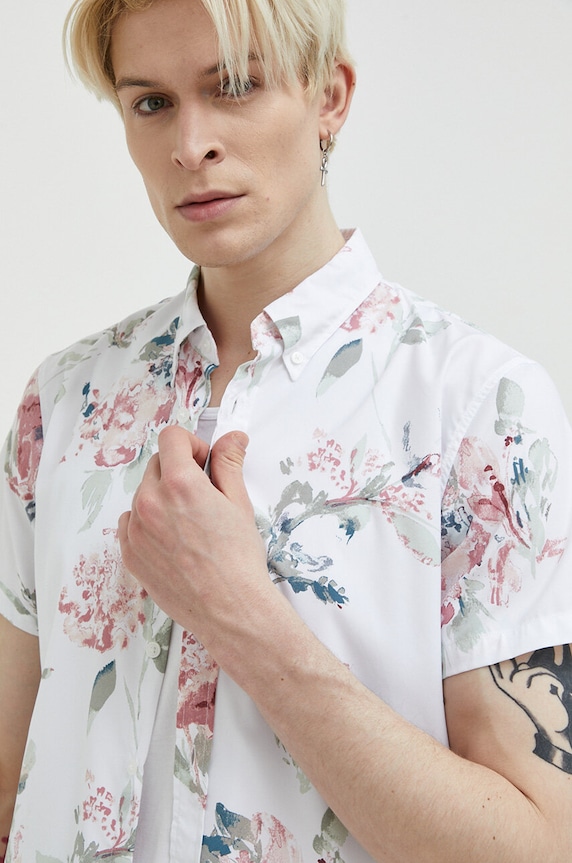 Риза Abercrombie & Fitch KI125.3050.106 бял