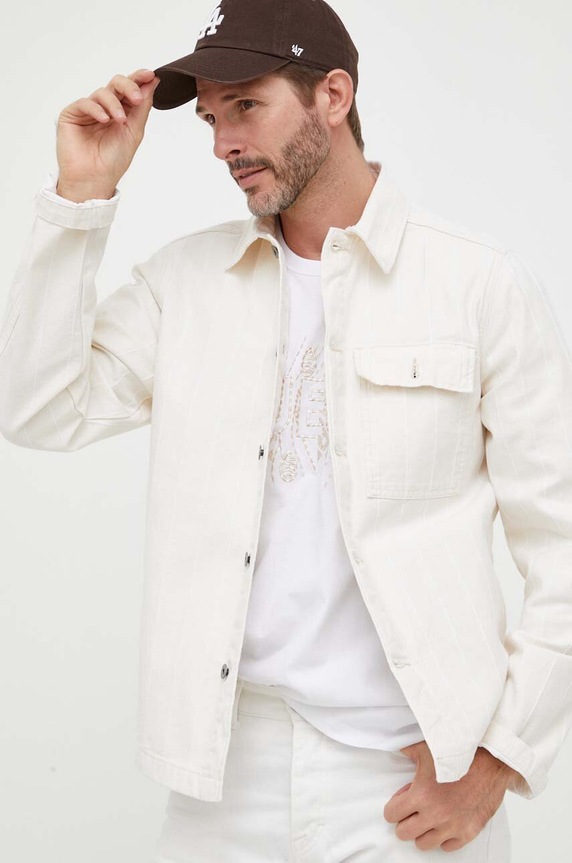 Pepe Jeans koszula jeansowa Blake wzorzyste beżowy PM307797.000