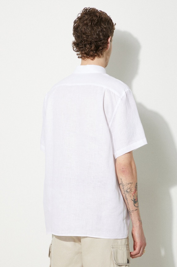 Lacoste koszula lniana męska CH5699 beżowy SS26