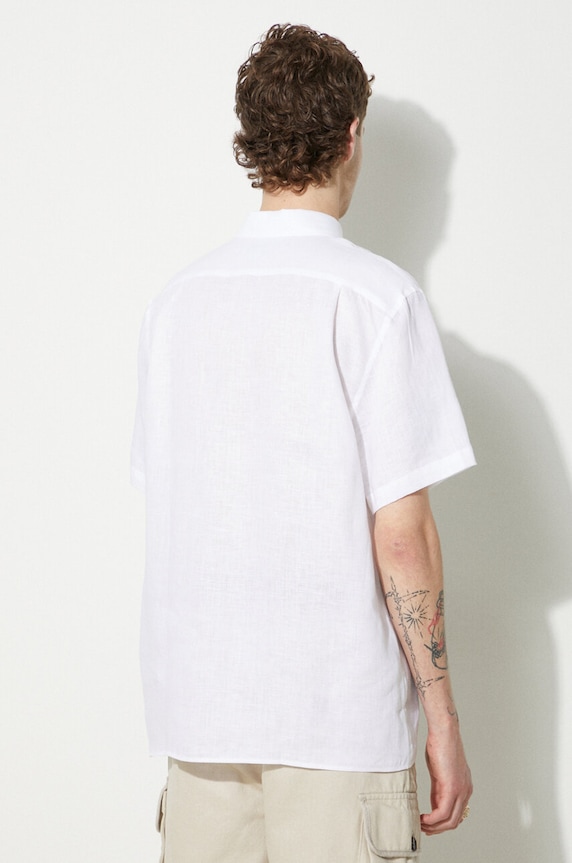 Lacoste koszula lniana męska CH5699 beżowy SS26
