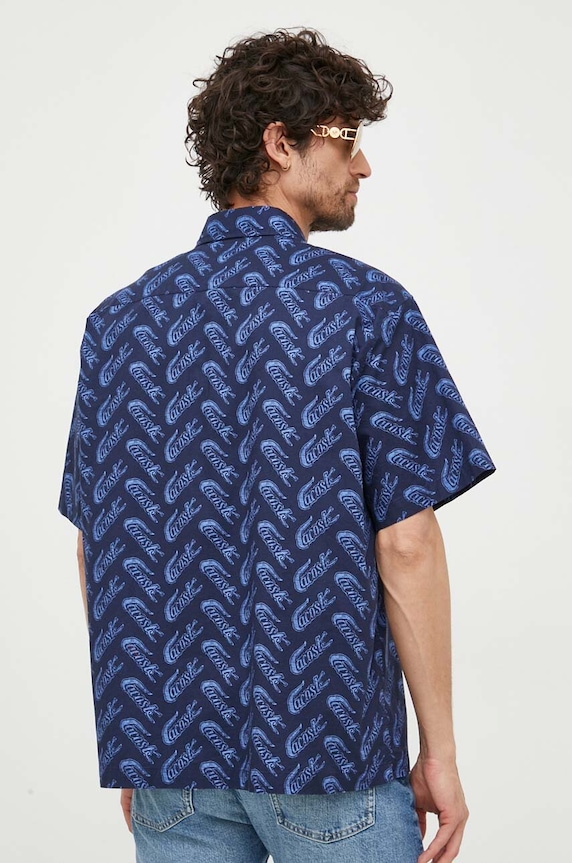 Ruházat Lacoste pamut ing CH5793 sötétkék