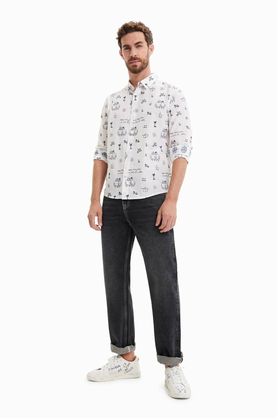 Odzież Desigual koszula bawełniana 23SMCW16 biały