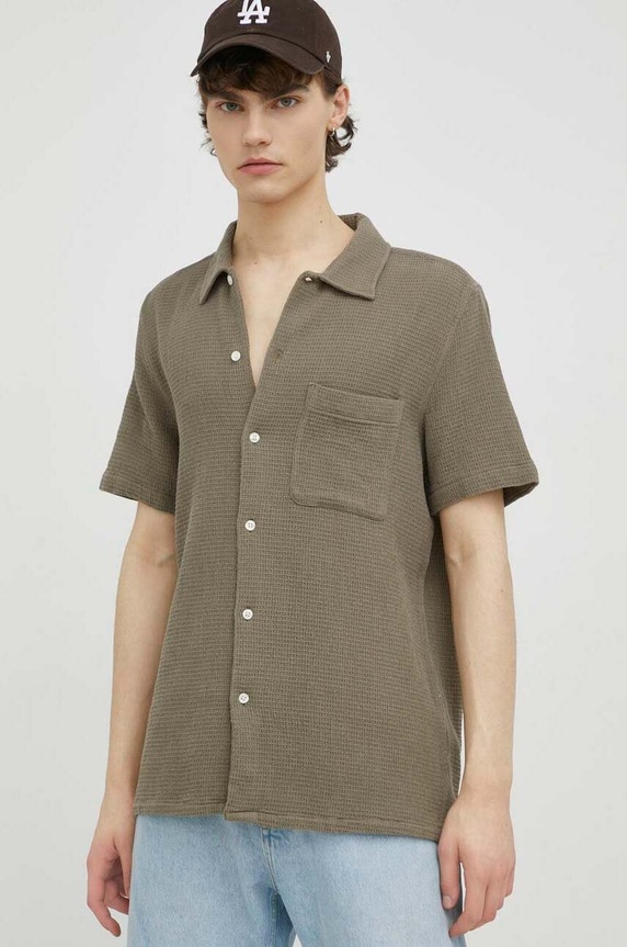 Samsoe Samsoe koszula bawełniana Avan M23100035 zielony