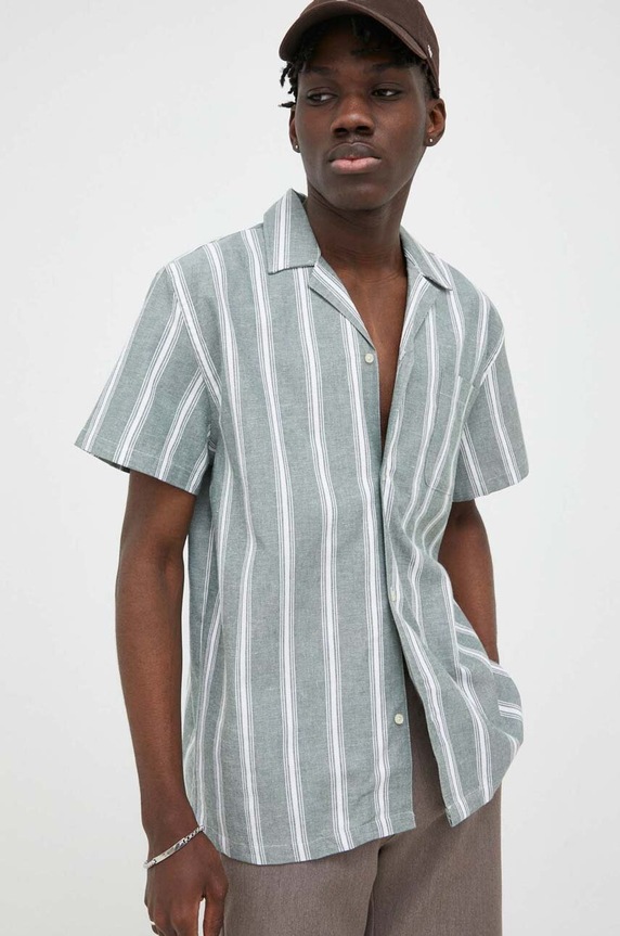 Odzież Les Deux koszula bawełniana LDM401057 zielony