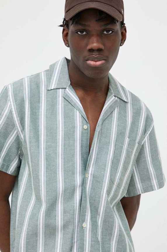 Les Deux koszula bawełniana zielony LDM401057