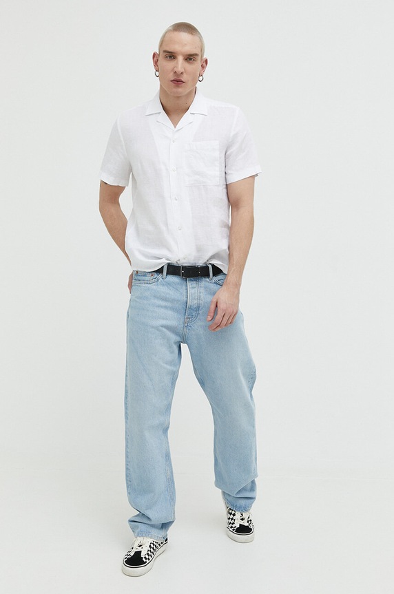 Odzież HUGO koszula lniana 50490761 biały