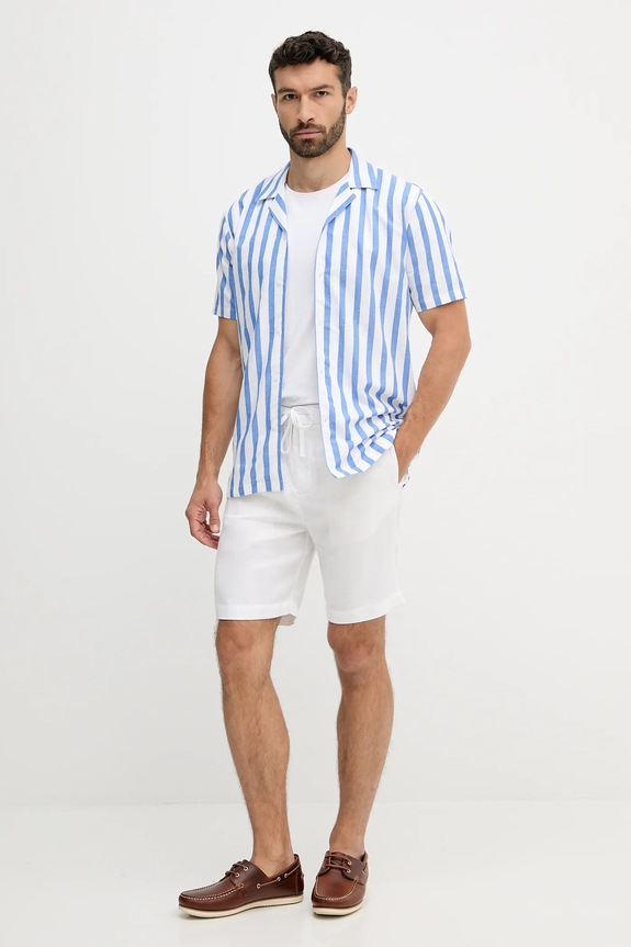 Košulja s dodatkom lana Lindbergh 30.203321.NAVY plava SS26