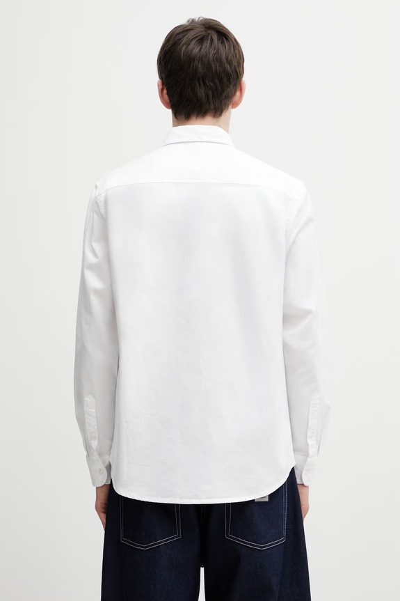 Одежда Carhartt WIP рубашка из хлопка для мужчин I030238 белый