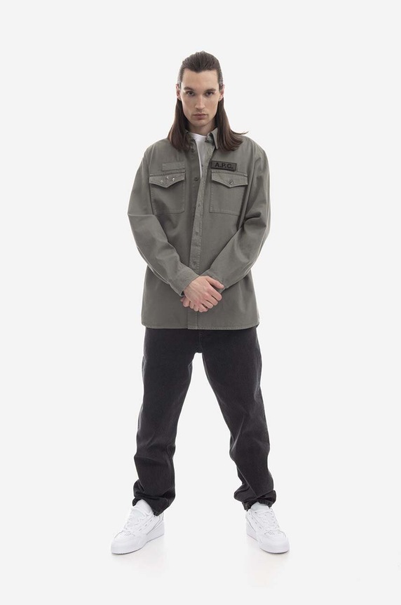 A.P.C. cotton shirt Mainline COFCI.M02778 beige SS23