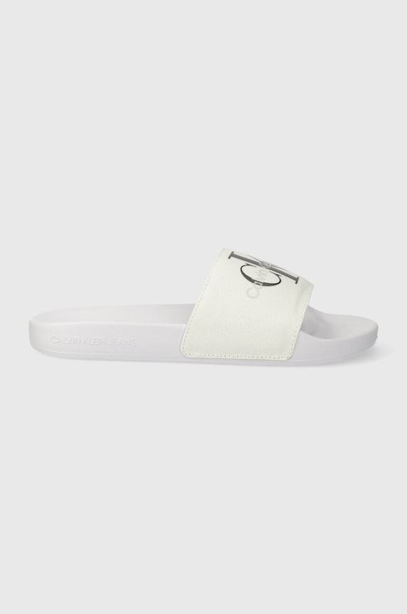 Šľapky Calvin Klein Jeans SLIDE MONOGRAM CO YW0YW00103 biela AW24