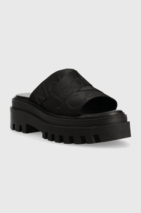 Pantofle Calvin Klein Jeans TOOTHY COMBAT SANDAL WEBBING YW0YW00949 černá SS23