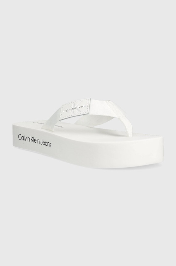Calvin Klein Jeans japonki FLATFORM FLIPFLOP YW0YW00993 biały SS23