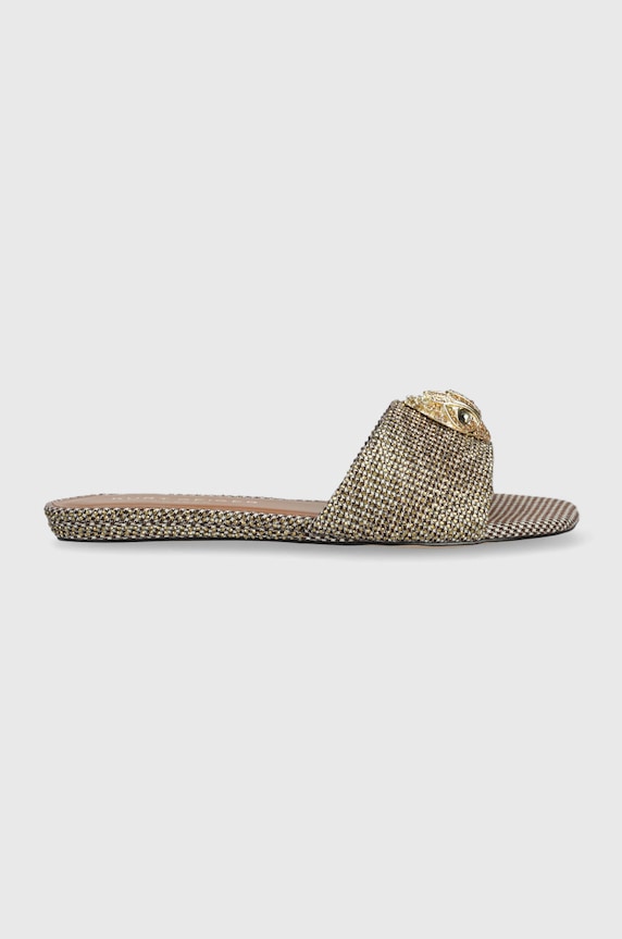Kurt Geiger London klapki Kensington tekstylny złoty 8496140609.BEIGE