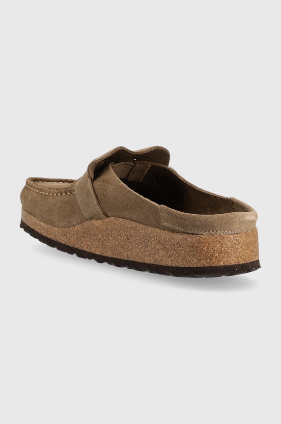 Scarpe Birkenstock ciabatte slide in camoscio Buckley 1019490 beige