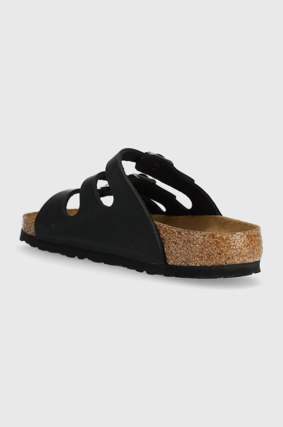 Scarpe Birkenstock ciabatte slide tacchi piatti da donna in pelle 1011445 nero