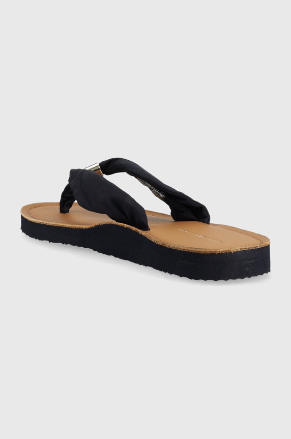 Obuwie Tommy Hilfiger japonki TH ELEVATED BEACH SANDAL FW0FW06985 granatowy