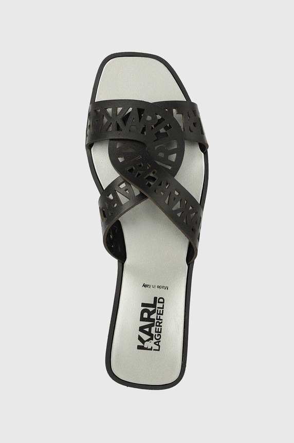 Karl Lagerfeld klapki skórzane SKOOT czarny KL80429.000