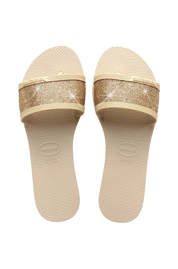 Παντόφλες Havaianas YOU ANGRA GLITTER συνθετικό μπεζ 4148294.0121