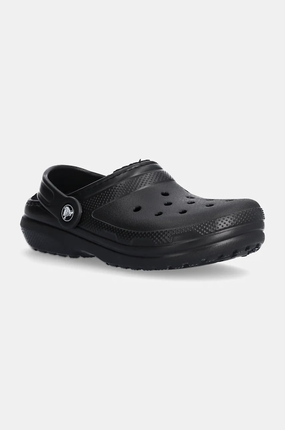 Crocs slapi copii Lined 207010 sintetic negru 207010.BLACK
