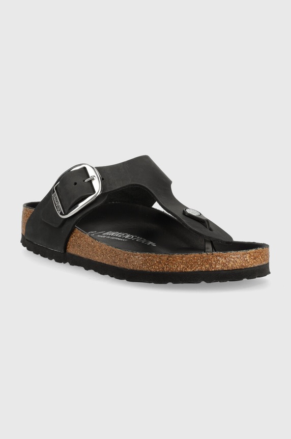 Δερμάτινες σαγιονάρες Birkenstock Gizeh Big Buckle 1023334 μαύρο SS23