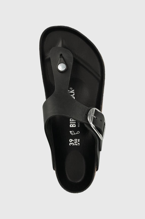 Δερμάτινες σαγιονάρες Birkenstock Gizeh Big Buckle μαύρο 1023334