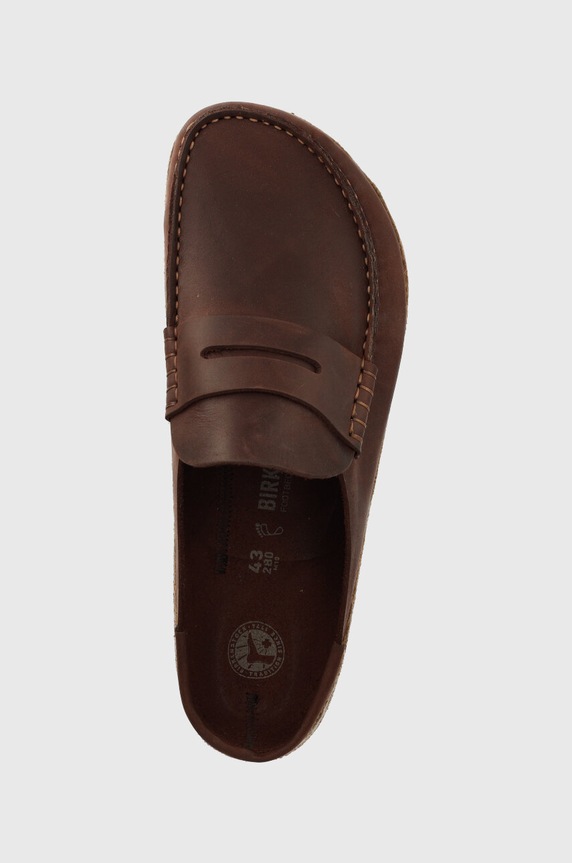 Usnjeni natikači Birkenstock Naples rjava 1025033