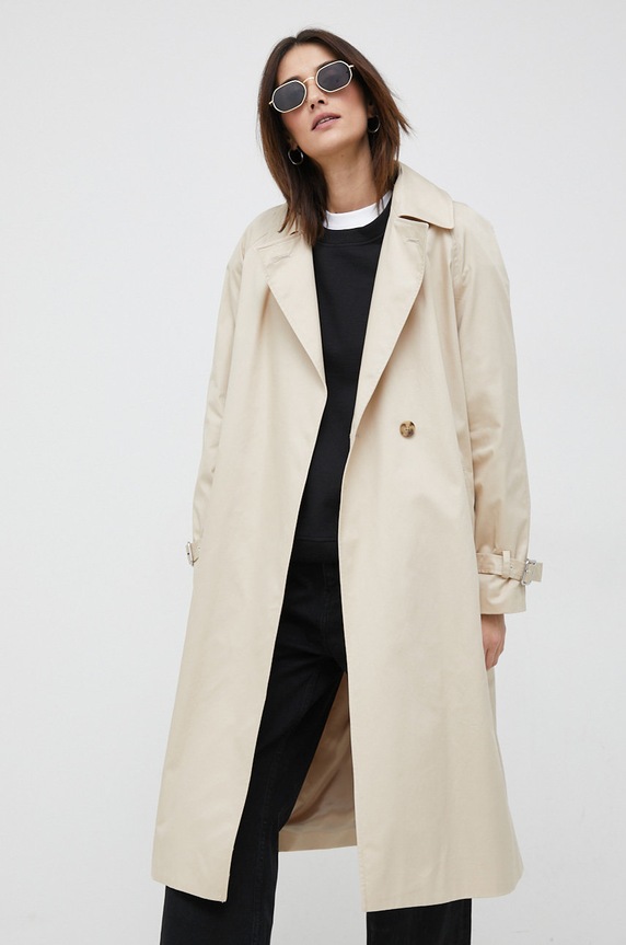 Calvin Klein płaszcz bawełniany beżowy K20K204999.PPYX