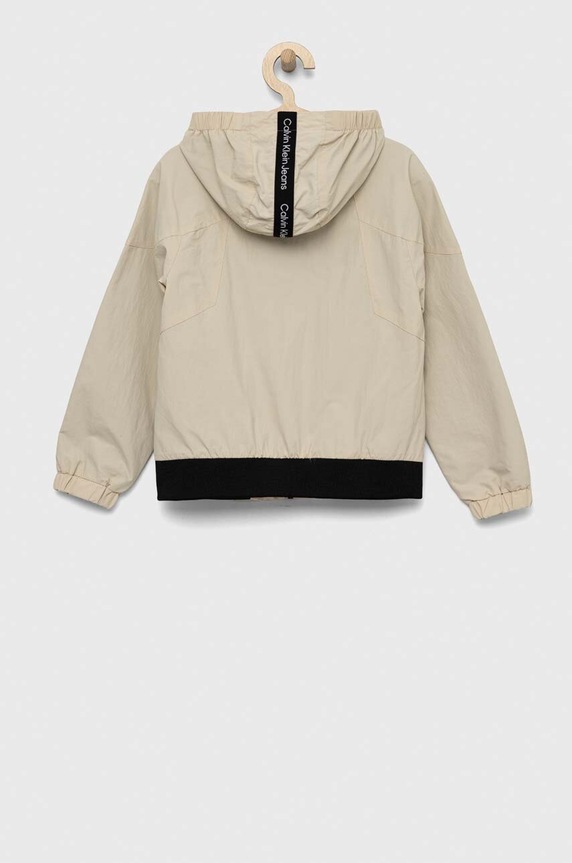 Chłopiec Calvin Klein Jeans kurtka dziecięca IB0IB01662.PPYX beżowy