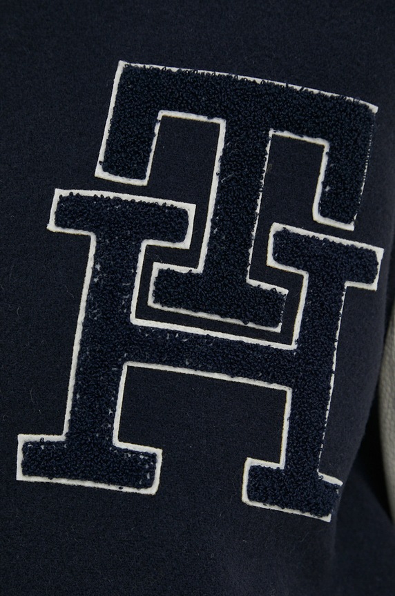 Vlněná bunda Tommy Hilfiger WW0WW37308.PPYX námořnická modř