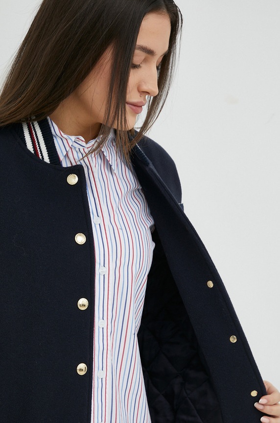 Vlněná bunda Tommy Hilfiger WW0WW37308.PPYX