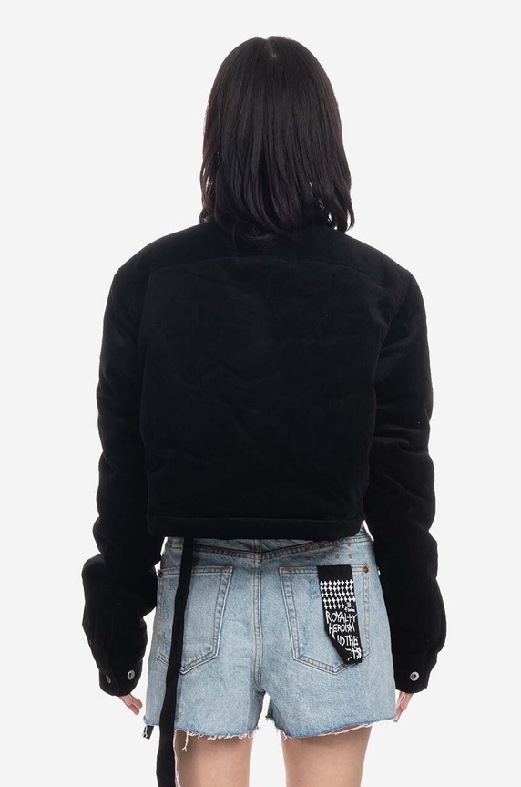 Odzież Rick Owens kurtka Cropped Outershirt DS02B4706.VS.BLACK czarny