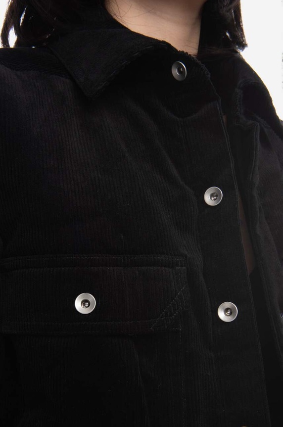 Rick Owens kurtka Cropped Outershirt DS02B4706.VS.BLACK czarny