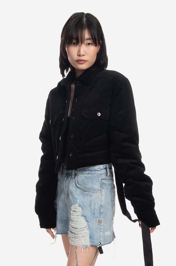 Rick Owens kurtka Cropped Outershirt DS02B4706.VS.BLACK