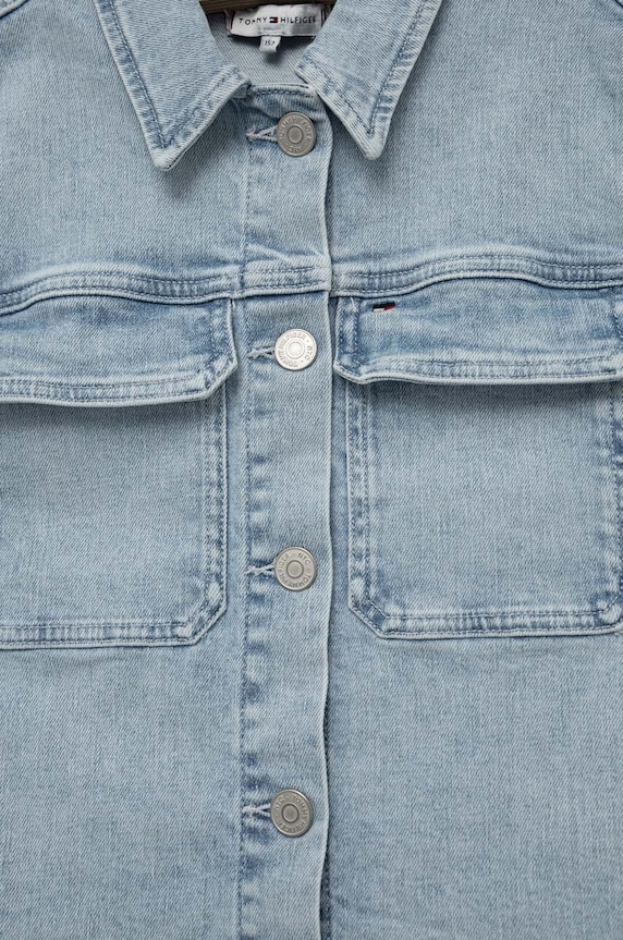 Dziewczynka Tommy Hilfiger bezrękawnik jeansowy dziecięcy KG0KG07225.PPYX niebieski