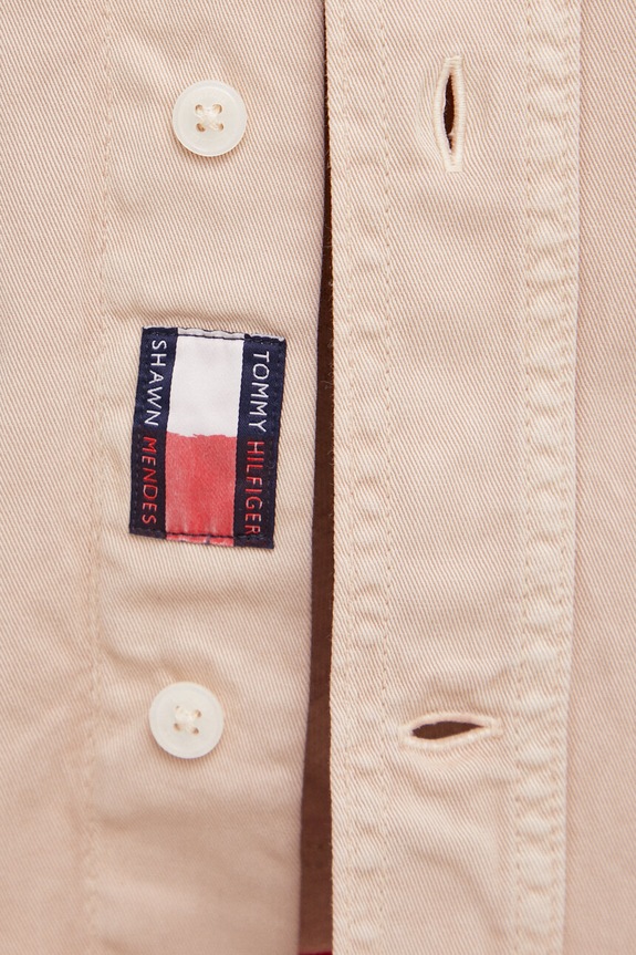 Džínová košile Tommy Hilfiger x Shawn Mendes MW0MW31197.PPYX béžová