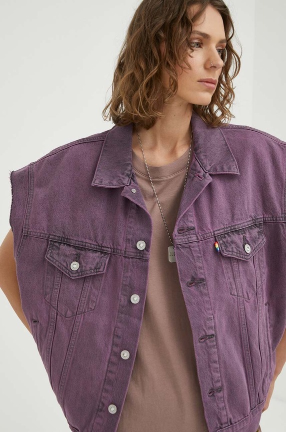 Levi's bezrękawnik jeansowy A5335.0000 fioletowy SS23