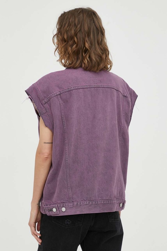Levi's bezrękawnik jeansowy fioletowy A5335.0000