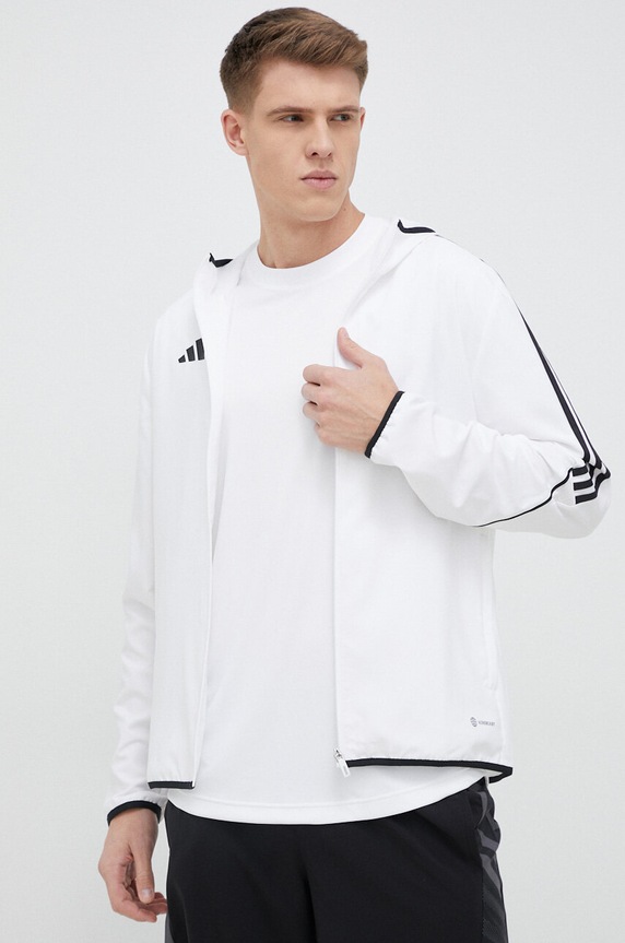 adidas Performance jacheta de antrenament Tiro 23 alb HZ9068