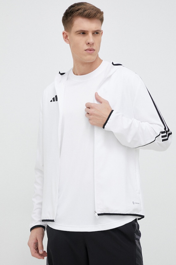 adidas Performance jacheta de antrenament Tiro 23 alb HZ9068