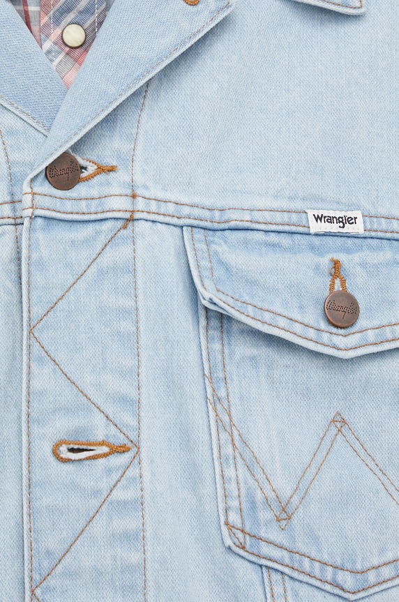 Wrangler kurtka jeansowa W45973Y94 niebieski