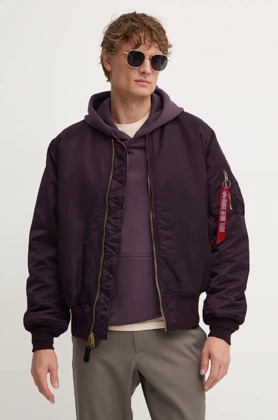 Яке бомбър Alpha Industries виолетов 100101.
