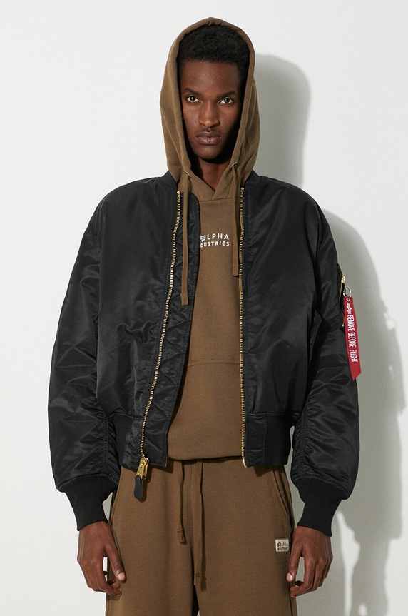 Bomber jakna Alpha Industries MA-1 s toplom postavom crna 100101.