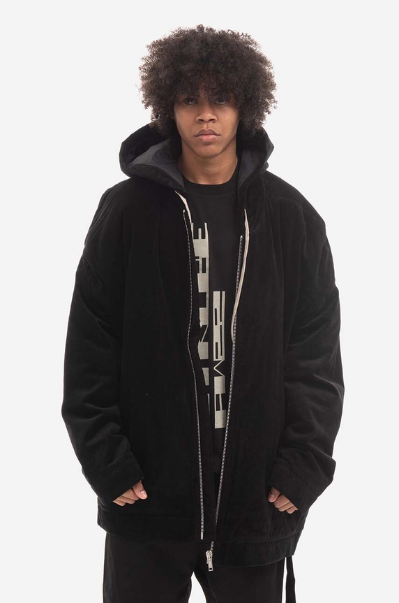 Rick Owens jacket Front Peter with black DU02B4790.VS.BLACK