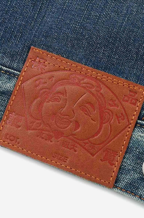 Traper jakna Evisu Kamon Embossed Denim Jacket 2ESHTM3DJ710LFCS plava SS23