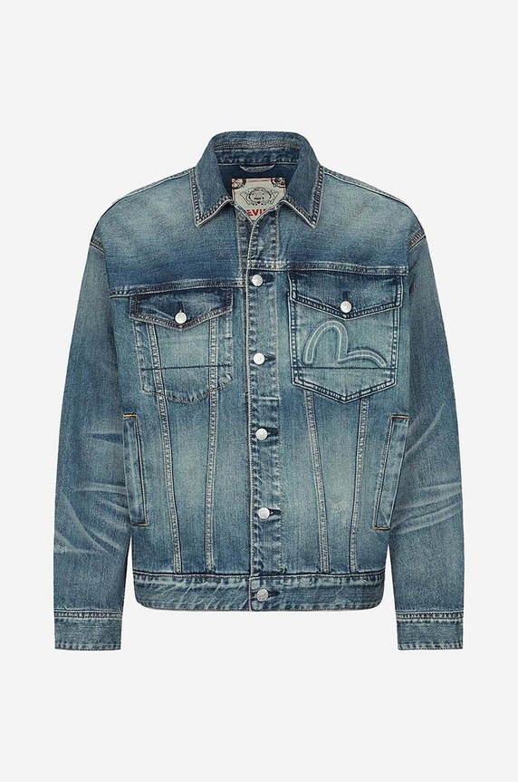 Traper jakna Evisu Kamon Embossed Denim Jacket plava 2ESHTM3DJ710LFCS