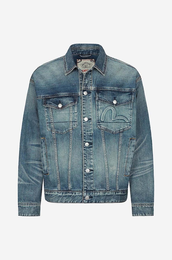 Traper jakna Evisu Kamon Embossed Denim Jacket plava 2ESHTM3DJ710LFCS