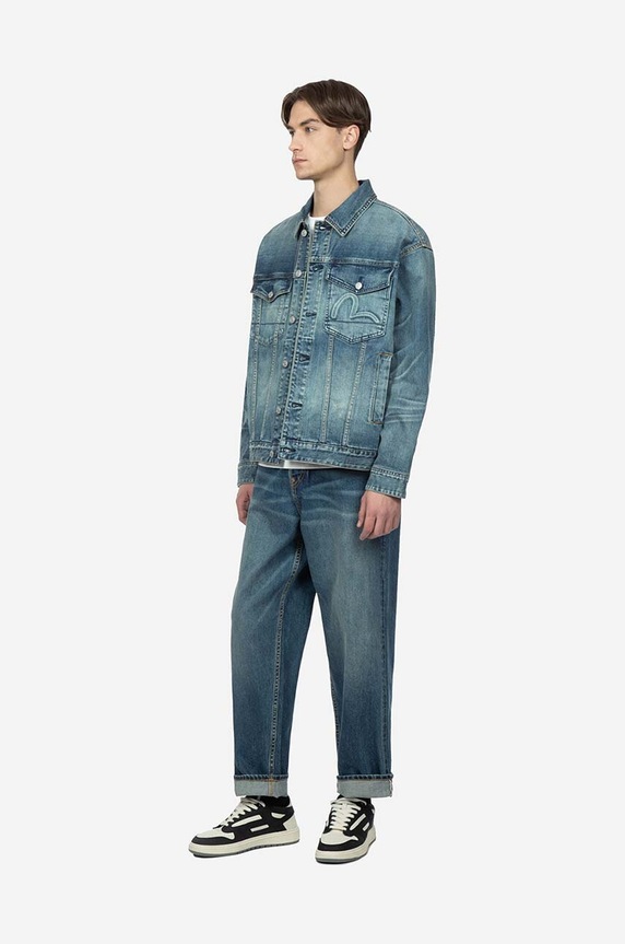 Traper jakna Evisu Kamon Embossed Denim Jacket 2ESHTM3DJ710LFCS