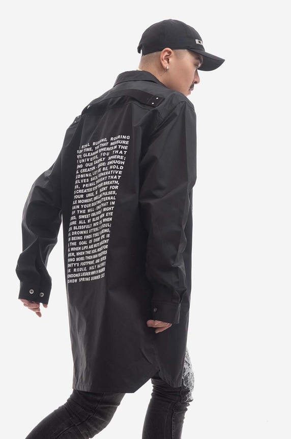 Rick Owens geacă Woven Jumbo DU01C6753.MUEP3.BLACK negru SS23